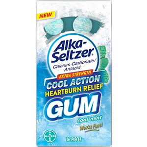 IMMEDIATE RELIEF ALKA SELTZER COOL ACTION HEARTBURN RELIEF GUM Bayer Consumer Health